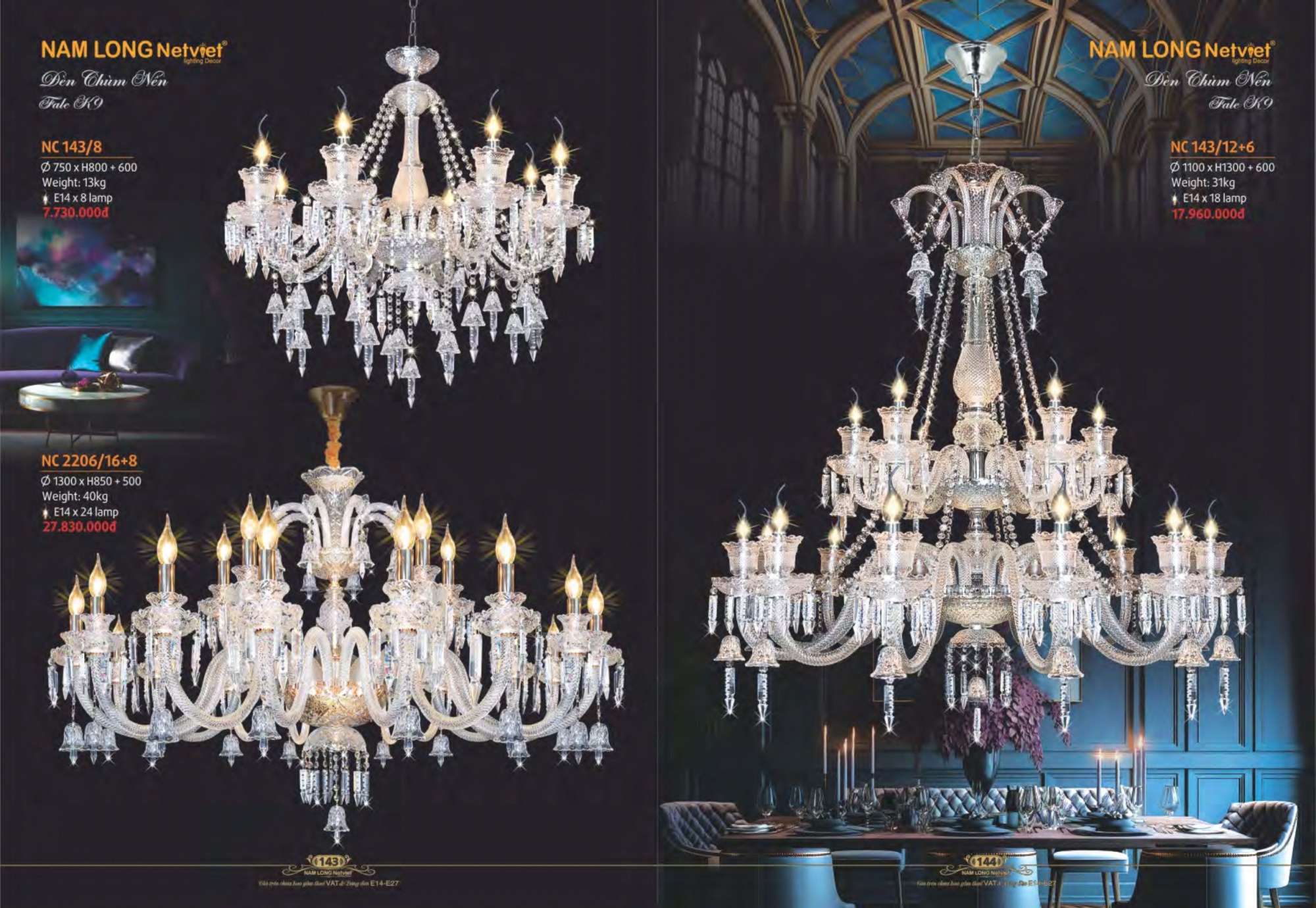 Bảng giá đèn trang trí Nam Long